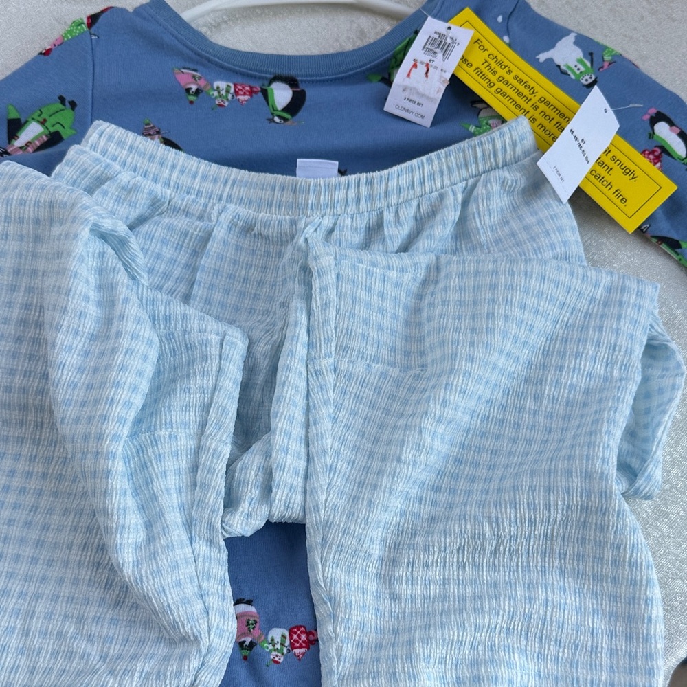 Old Navy Blue Penguin Print Kids Pajama Set